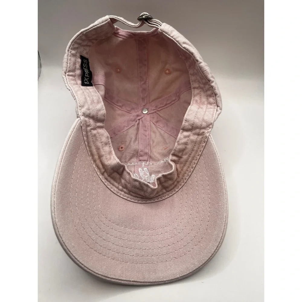 Express Women's Baseball‎ Cap Hat Light Pink Champagne Problems Embroidered